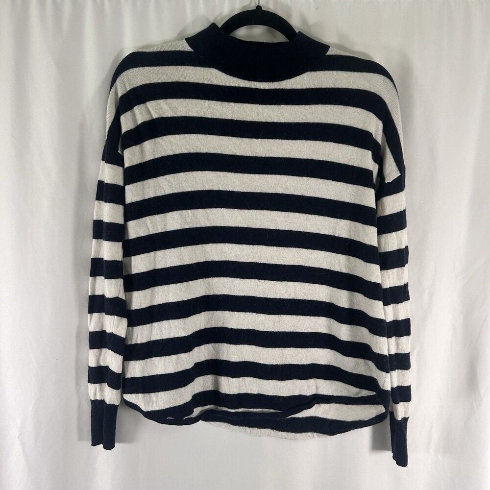 Madewell Wool Alpaca Blend Sweater Women's XS Blue White Striped Pullover